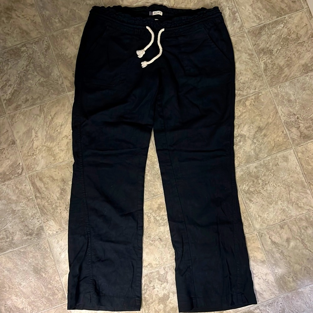 ROXY Oceanside Low-Rise Linen Blend Lounge Pants